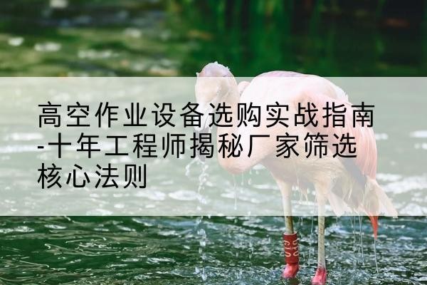 恩平剪叉式升降机厂家-高空作业设备选购实战指南-十年工程师揭秘厂家筛选核心法则