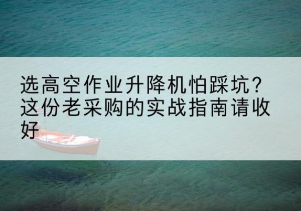 恩平高空作业升降机厂家推荐-选高空作业升降机怕踩坑？这份老采购的实战指南请收好